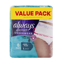 Always Discreet Underwear Plus Size Large Carton of 16