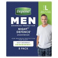 Depend Advanced Protection Underwear for Men Large (97-127cm; 77-136kg) Pack of 8's