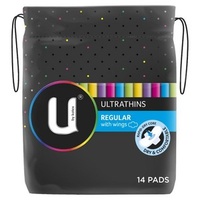 U by Kotex  Ultrathin Regular Pads with Wings Pack of 14