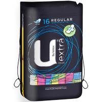U by Kotex Extra Regular Pads with Wings Pack of 16