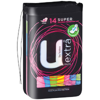 U by Kotex Extra Super Pads with Wings Pack of 14