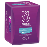 Poise Pads Active Ultrathins Regular with Wings 14's