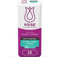 Poise Charcoal Extra Long Panty Liners (6 x 20) Carton of 120's