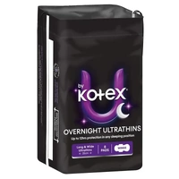 U by Kotex Ultrathin Overnight Pads Long & Wide with Wings Pack of 8's
