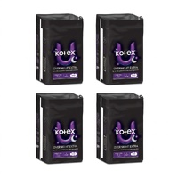 U by Kotex Overnight Extra Pads Long & Wide with Wings (4x8) Carton of 32