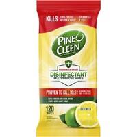 Pine O Cleen Disinfectant Wipes Lemon Lime Pack of 120's