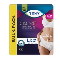 Tena Discreet Pants Low Waist Blanc Large Plus (95-125cm)  Pack of 10's