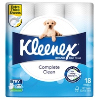 Kleenex Complete Clean Toilet Tissue 180 Sheets 18 Pack