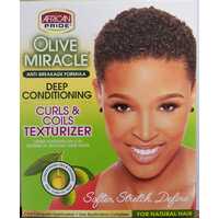 African Pride Olive Miracle Curls & Coils Texturizer Kit 