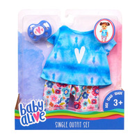Baby Alive Single Outfit Set Top Pants And Pacifier Pink/Blue for Dolls 