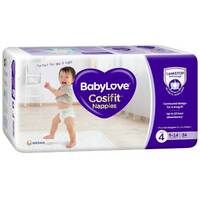 Babylove Cosifit Nappies Size 4 Toddler (9-14kg) (4x18) Carton of 72's