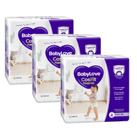BabyLove Cosifit Nappies Size 4 Toddler 9 - 14KG (3 x 60) Carton of 180's