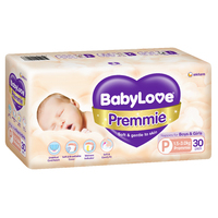 Baby Love Nappies Premmie 1.5 - 3KG Pack of 30's