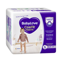 Baby Love Nappies Unisex Size 5 Walker Jumbo Pack 12 - 17KG Pack of 54's