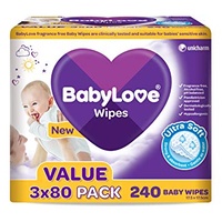 Baby Love Wipes (3 x 80) 240's
