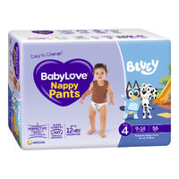 Baby Love Nappy Pants Size 4 Toddler 9 - 14KG 56's