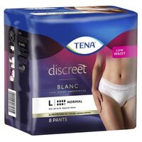 Tena Pants Women Discreet Blanc Large Waist (95-125cm) 880mL (3x8) Carton of 24's