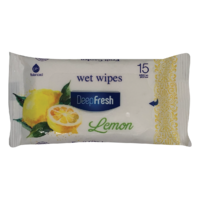 Deep Fresh Wet Wipes Lemon Pack of 15