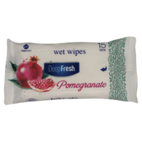 Deep Fresh Wet Wipes Pomegranate Pack of 15