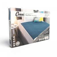 Conni Reusable Bed Pad with Tuck-Ins Teal Blue 100cm x 100cm