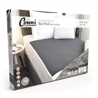 Conni Reusable Bed Pad with Tuck-ins - Charcoal