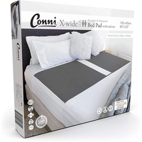 Conni X-wide Dual Reusable Bed Pad with Tuck-ins 153 x 85cm Charcoal