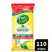 Pine O Cleen Lemon Lime Disinfectant Biodegradable Cleaning Wipes Pack of 110's