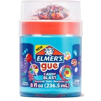 Elmer's Gue Premade Slime Candy Blast Clear Blue & Sugary Swirl Mix-ins 236.5mL
