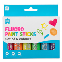 Eductaional Colours Paint Sticks Fluoro Set of 6