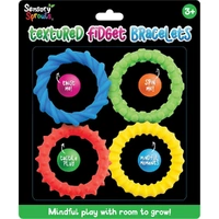 Sensory Sprouts Textured Fidget Bracelets Set Kids Toy Multicoloured 4pcs