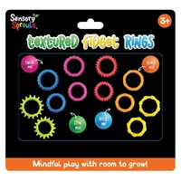 Sensory Sprouts Textured Fidget Rings Set Kids Toy Multicoloured 12pcs