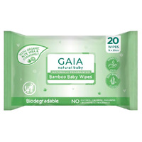 GAIA Bamboo Baby Wipes Travel Pack 20's