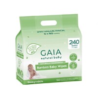 Gaia Bamboo Baby Wipes 3 x 80's (240)
