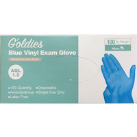 Goldies Blue Vinyl Powder Free Gloves Small (10 x 100) 1000's