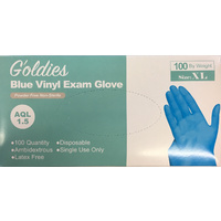 Goldies Blue Vinyl Powder Free Gloves Extra Large (10 x 100) 1000's