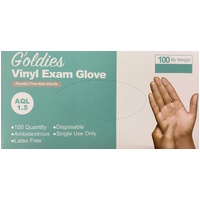 Goldies Clear Vinyl Powder Free Gloves Extra Large 100's 