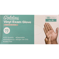 Goldies Clear Vinyl POWDERED Gloves Small (10 x 100) 1000's