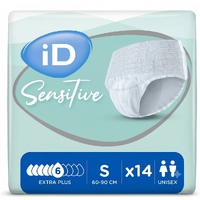 iD Sensitive Pants Extra Plus Small 6D 1375mL Waist 60-90cm Pack of 14