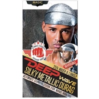 Magic Collection Deep Wave Silky Metallic Durag Silver