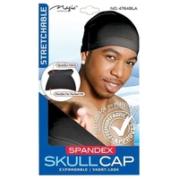 Magic Collection Spandex Skull Cap Expandable Short Look Black
