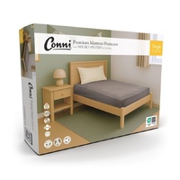 Conni Premium Mattress Protector with Micro-Plush Technology Single (92 x 188 x 40cm) - Charcoal