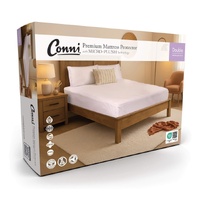 Conni Premium Waterproof Mattress Protector - with Micro-Plush Technology  Double (137 x 188 x 40cm) - Charcoal