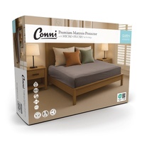 Conni Premium Waterproof Mattress Protector - with Micro-Plush Technology Queen (153 x 203 x  40cm) - Charcoal