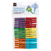 Mini Coloured Pegs 30's