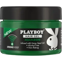 Playboy Amazon Hair Gel Infused with Hemp Seed Oil Strong Hold, Alcohol Free, Non-Flaking 250mL