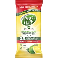 Pine O Cleen Lemon Lime Disinfectant Biodegradable Cleaning Wipes Pack of 150's