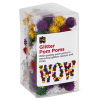 Glitter Pom Poms Pack of 200's