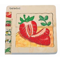 Beleduc Multilayer Wooden Puzzle - Strawberry (Age 4-6)