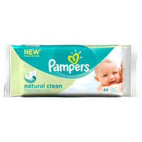 Pampers Wipes Natural Clean 64's