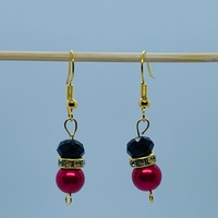 RaYisa Jewels Ruby & Black Dangle Earring